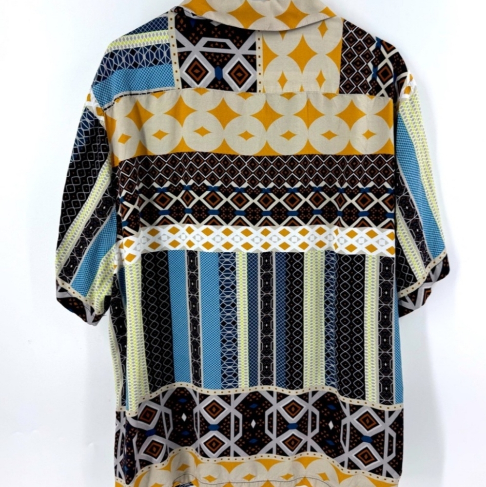YoungLA  Multicolor Geometric Men's Shirt - Picture 3 of 5